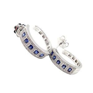 New Authentic! Damiani 18k White Gold Diamond Sapphire Belle Epoque Earrings​